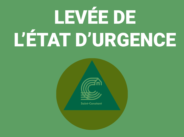 LEVÉE DE L'ÉTAT D'URGENCE LOCALE