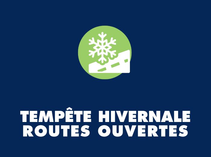 Tempête hivernale | Dernière mise à jour : 19 février - 15 h 20 | Routes ouvertes